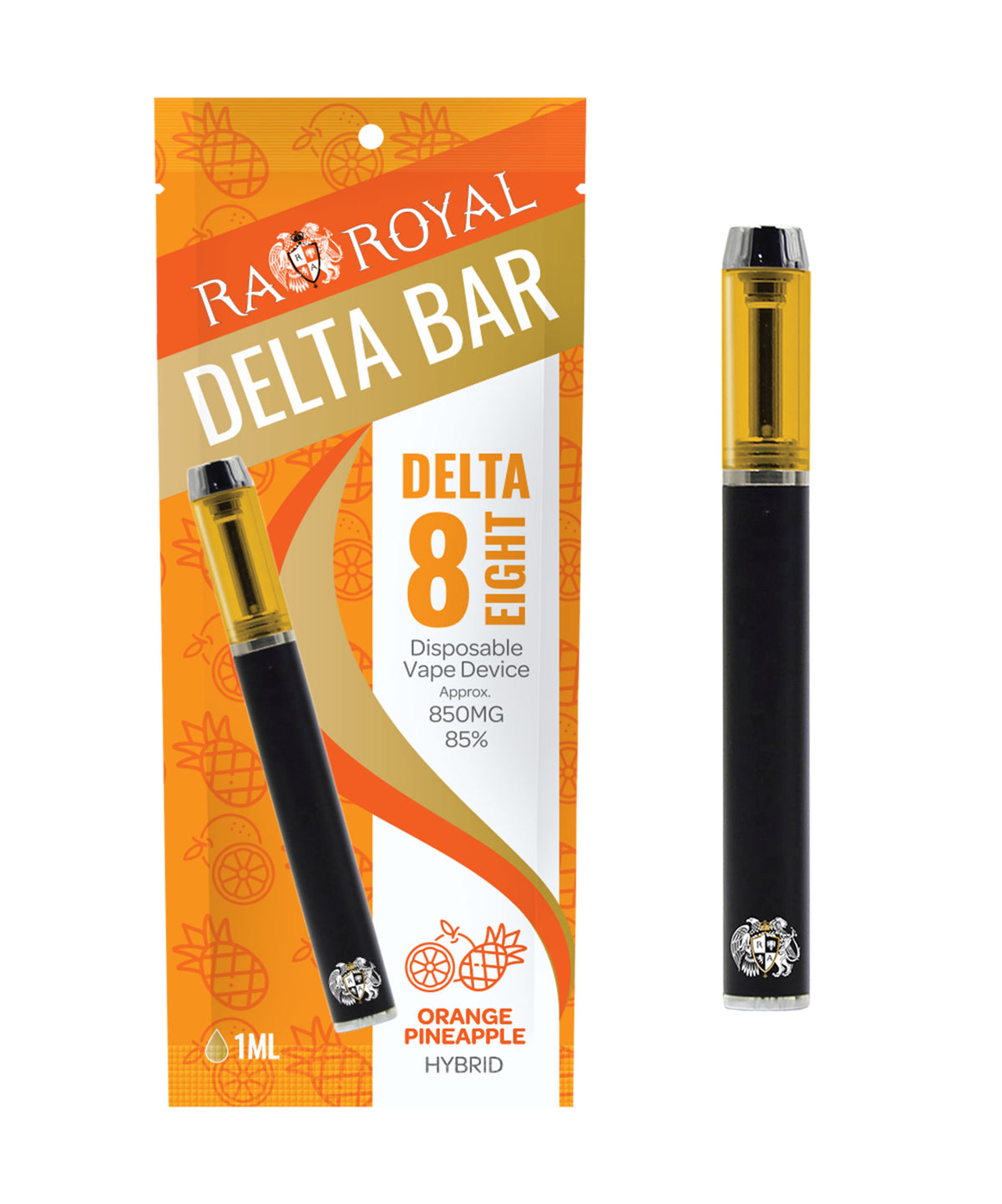 RA Royal Delta 8 1ML Vape in Orange Pineapple (Hybrid)