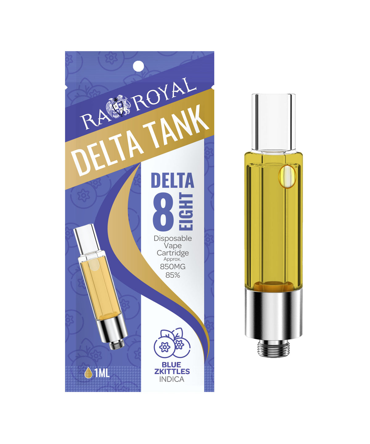 RA Royal Delta 8 1ML Cartridge in Blue Zkittles (Indica)