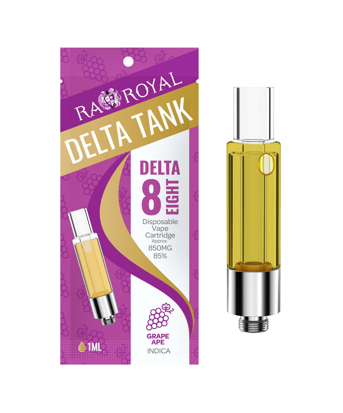 RA Royal Delta 8 1ML Cartridge in Grape Ape (Indica)