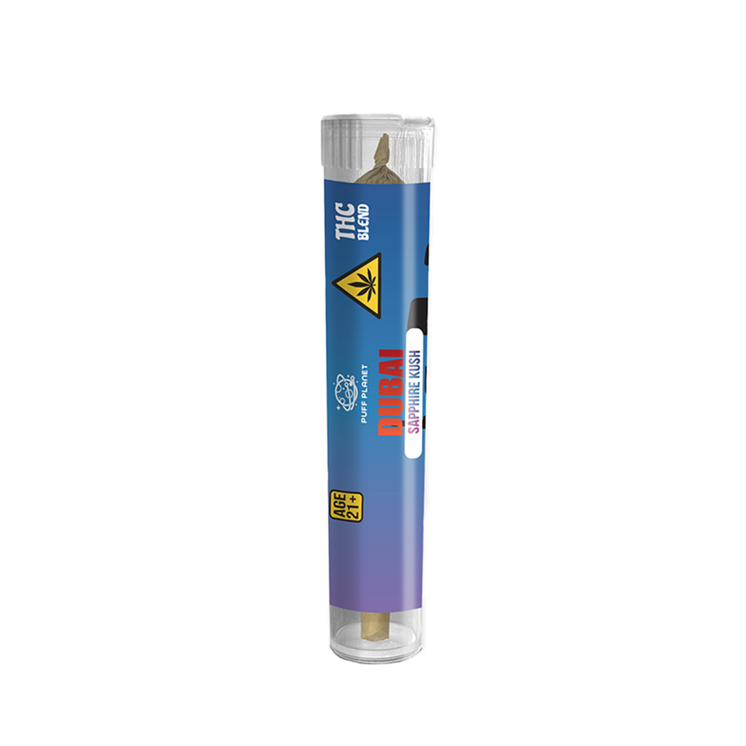 Puff Planet 1.5G THC Blend Preroll: Dubai Sapphire Kush (Indica)
