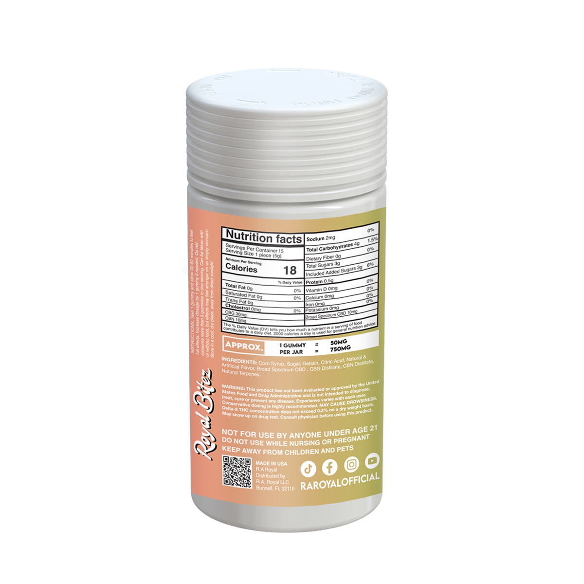 RA Royal Bitez Focus 15CT Gummy: Watermelon
