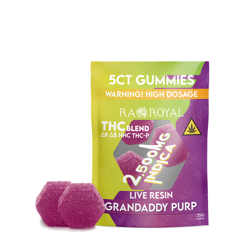 Ra Royal Grandaddy Purp Indica Live Resin Blend Gummies 2500MG