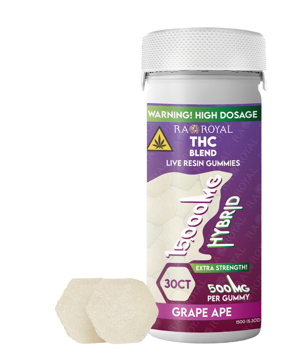 RA Royal THC Blend 15000MG Gummy: Grape Ape (Hybrid)