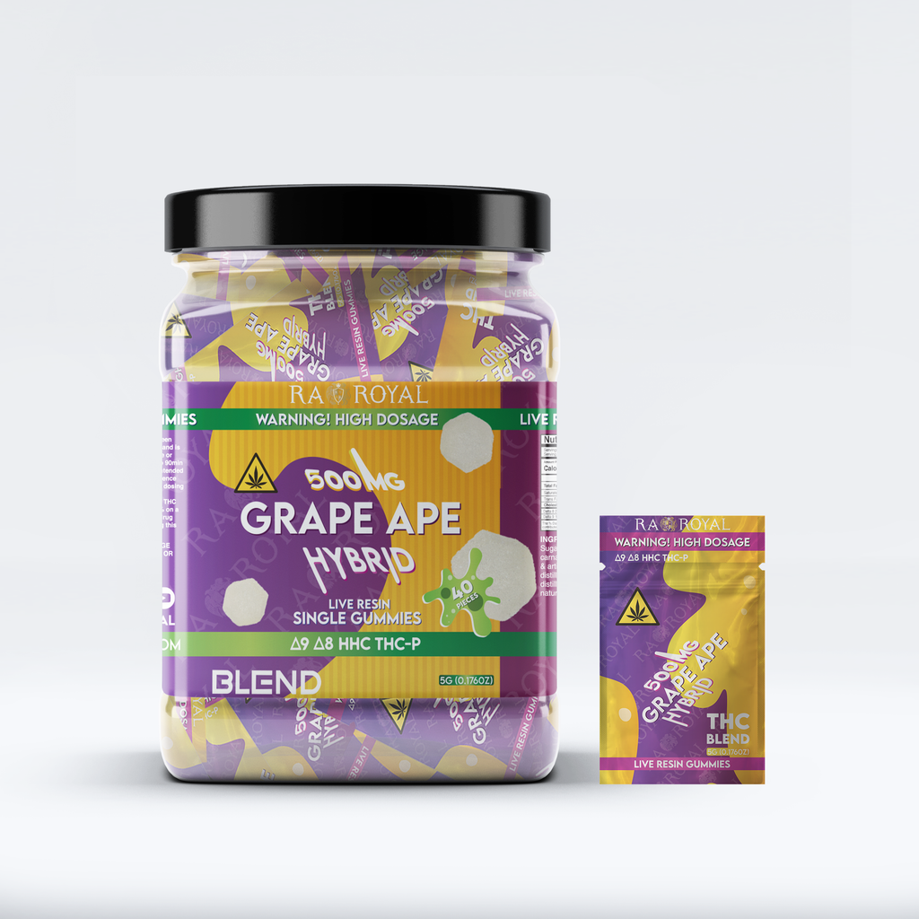 RA Royal THC Blend 500MG 40CT Single Gummy: Grape Ape (Hybrid)