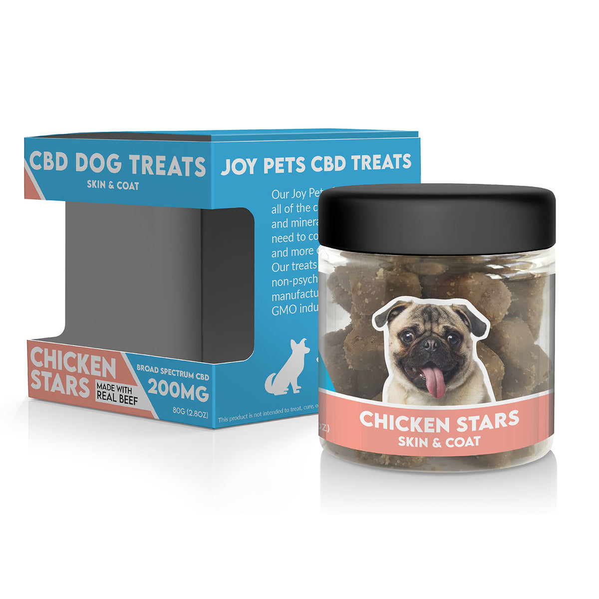 JoyPets CBD Skin & Coat Dog Treats: Chicken Stars