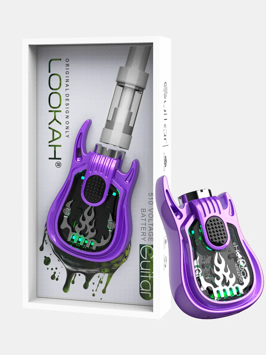 Lookah Guitar 510 Thread Battery on Purple