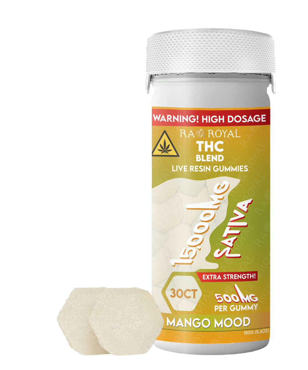 RA Royal THC Blend 15000MG Gummy: Mango Mood (Sativa)