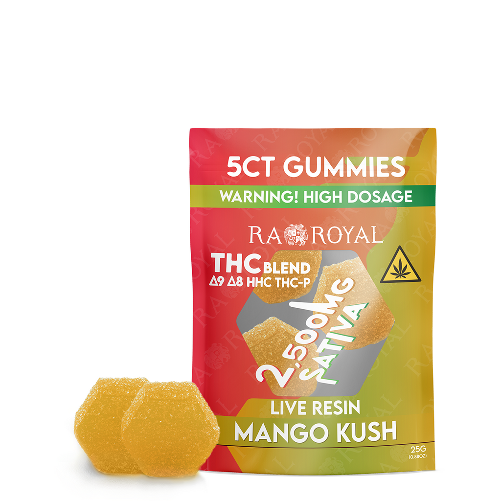 Ra Royal Mango Kush Sativa Live Resin Blend Gummies 2500MG