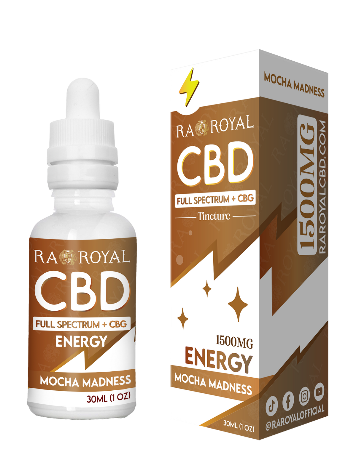 RA Royal CBD Blend 1500MG Tincture: Mocha Madness (Energy)