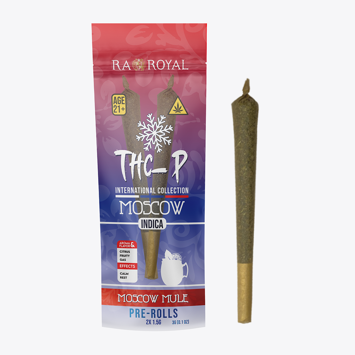 RA Royal THCp Blend 2 x 1.5g Preroll: Moscow Mule (Indica)