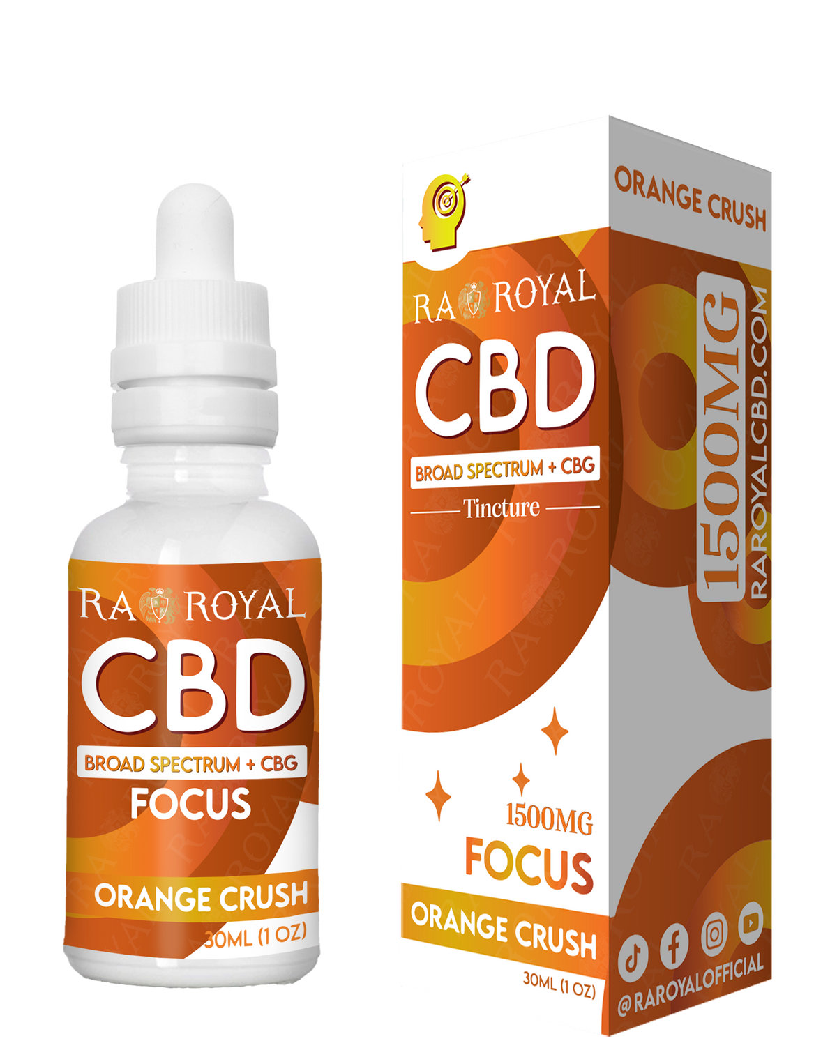 RA Royal CBD Blend 1500MG Tincture: Orange Crush (Focus)