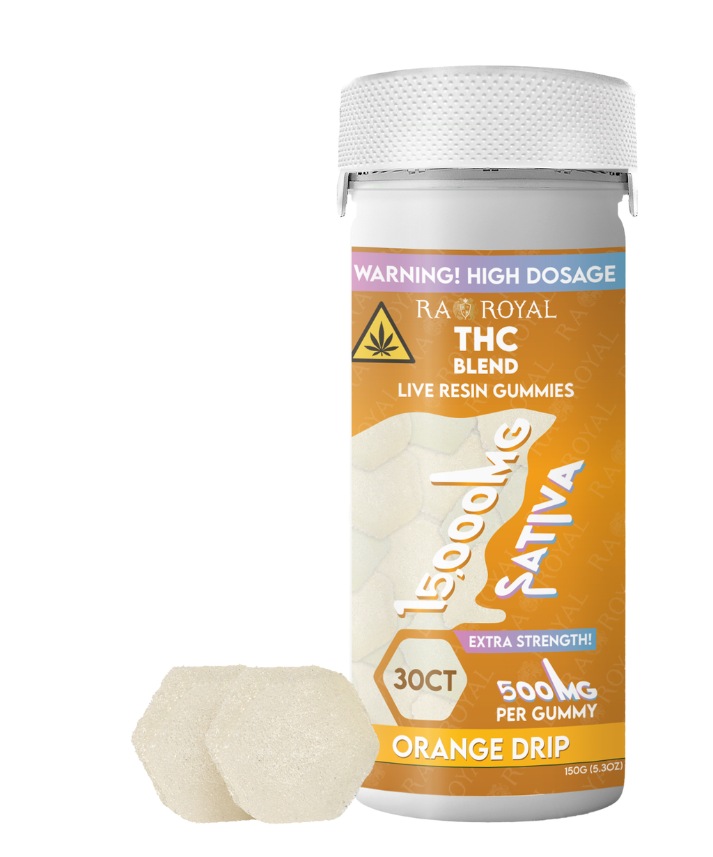 RA Royal THC Blend 15000MG Gummy: Orange Drip (Sativa)