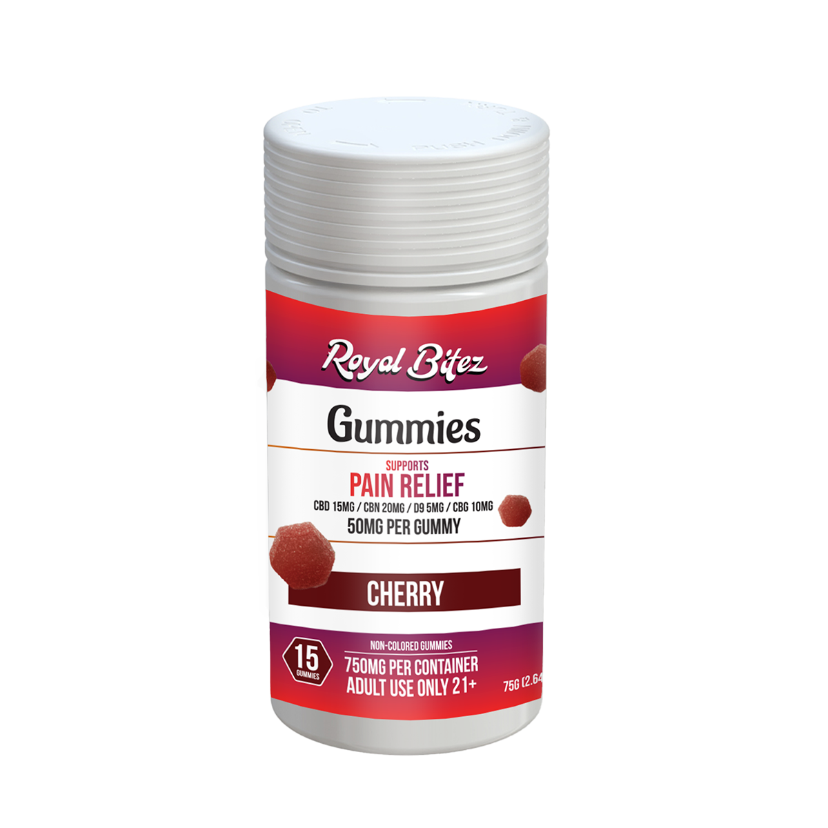 RA Royal Bitez Pain Relief Support 15CT Gummy: Cherry