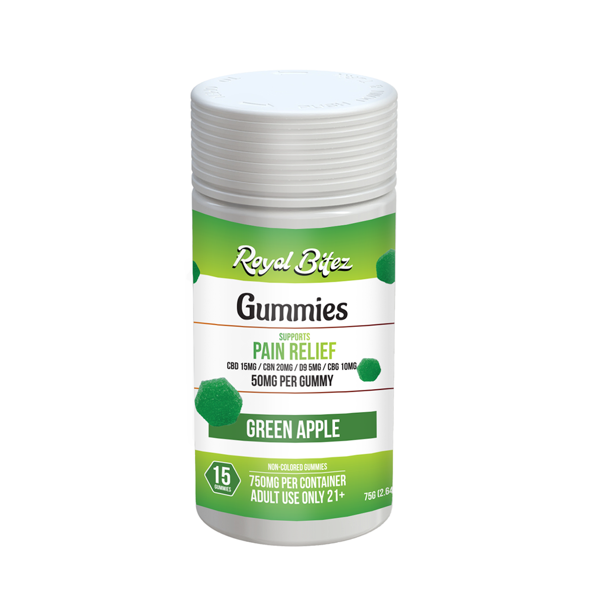 RA Royal Bitez Pain Relief Support 15CT Gummy: Green Apple