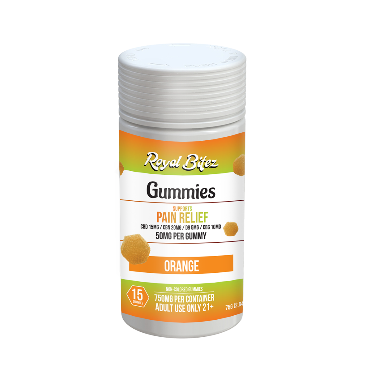 RA Royal Bitez Pain Relief Support 15CT Gummy: Orange