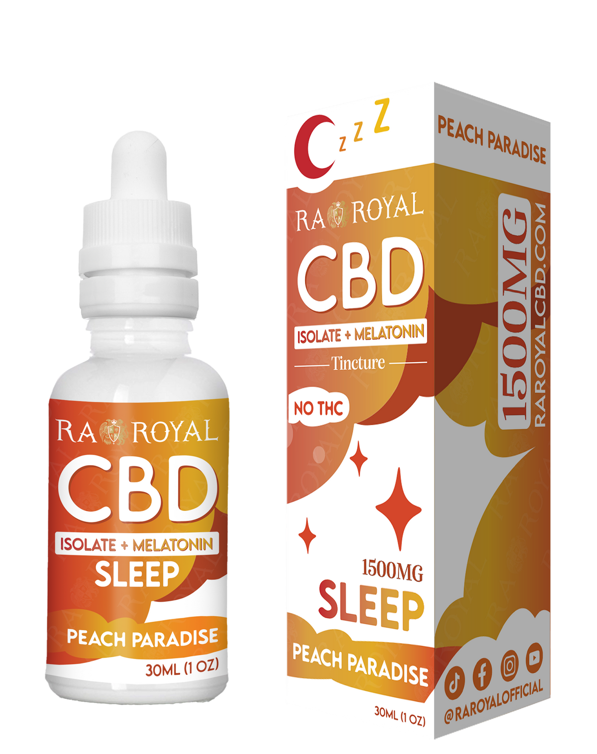 RA Royal CBD Blend 1500MG Tincture: Peach Paradise (Sleep)