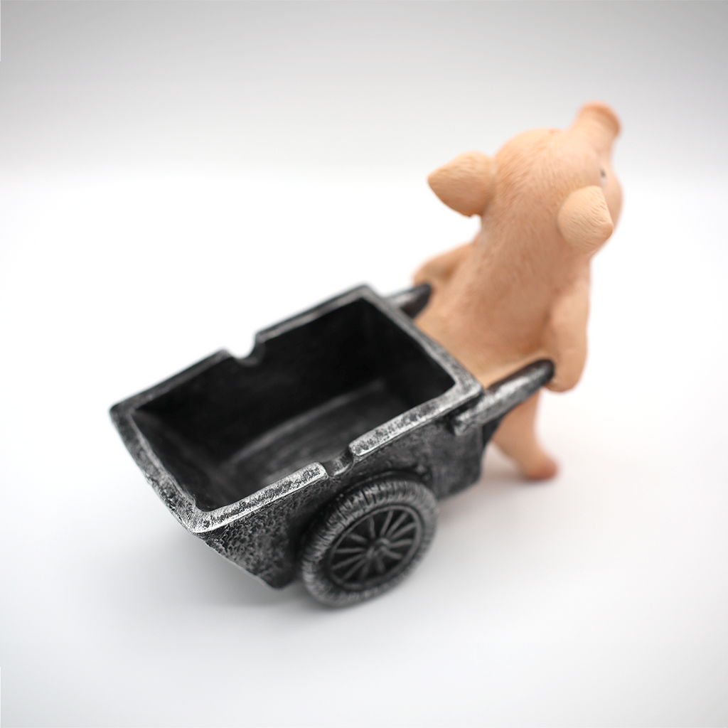 Pig with Trolley Ashtray angle 3 