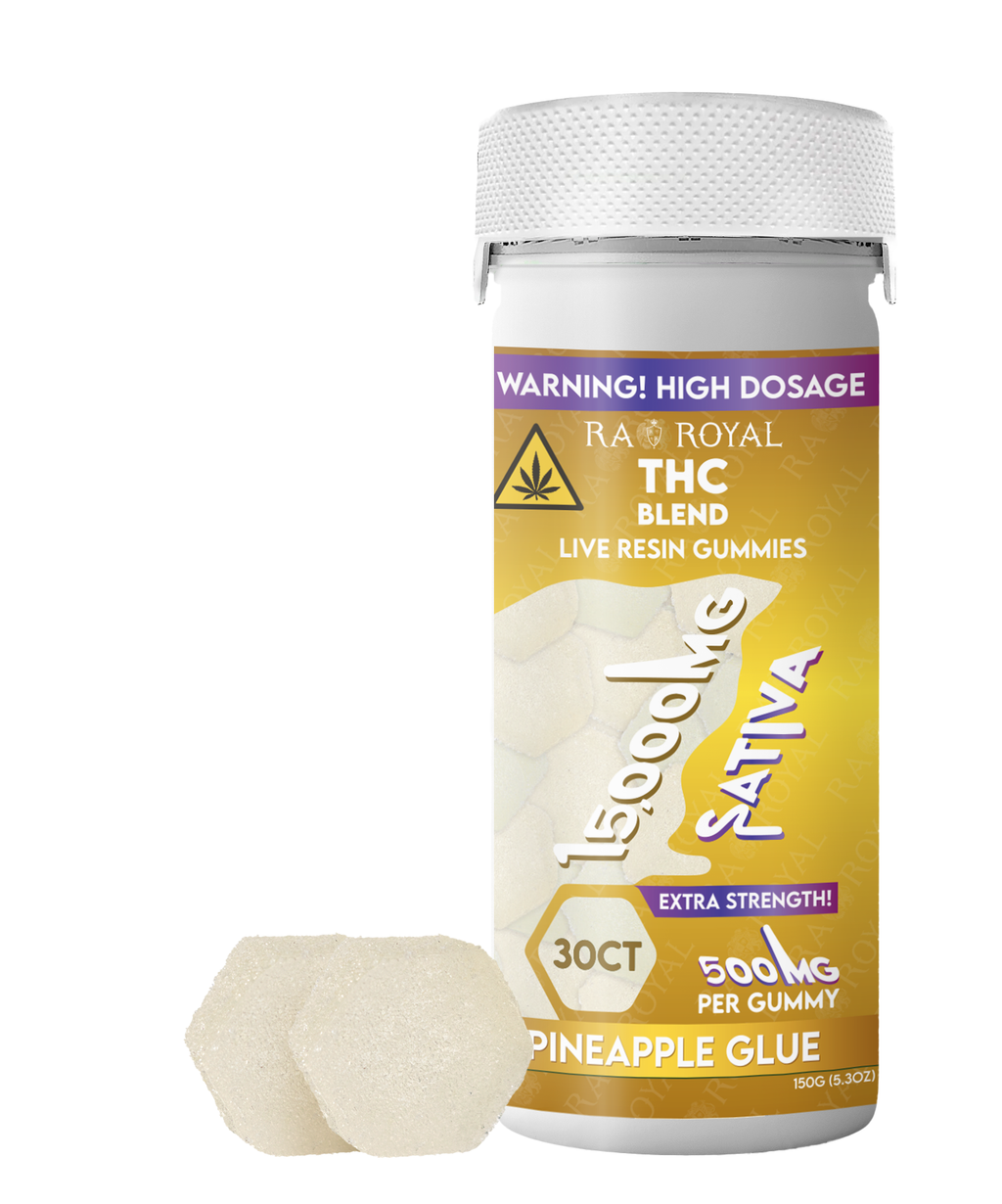 RA Royal THC Blend 15000MG Gummy: Pineapple Glue (Sativa)