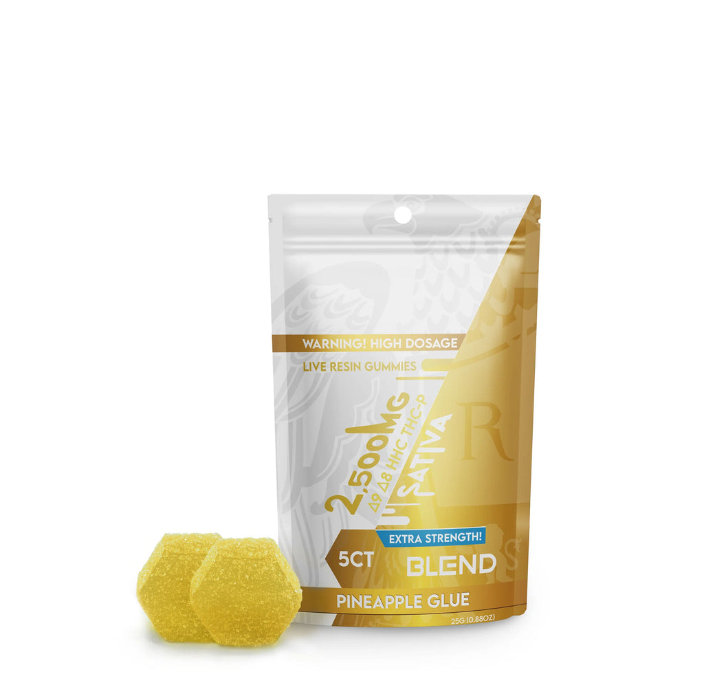 Ra Royal Pineapple Glue Sativa Live Resin Blend Gummies 2500MG