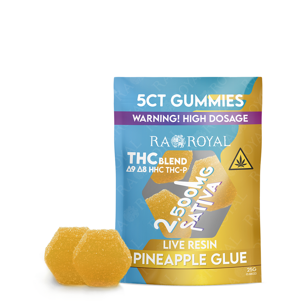 Ra Royal Pineapple Glue Sativa Live Resin Blend Gummies 2500MG