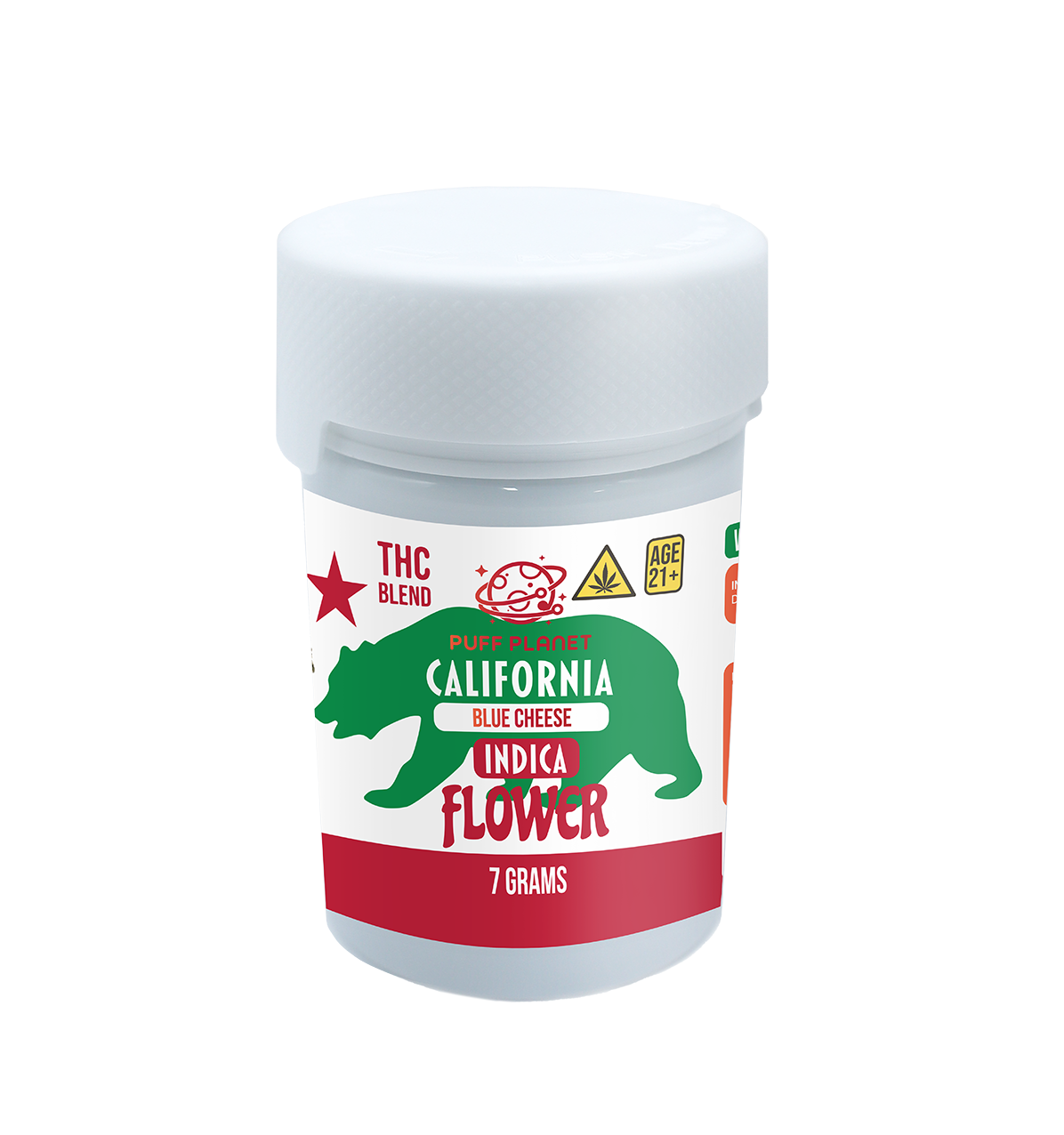 Puff Planet 7G THC Blend Flower: California Blue Cheese (Indica)