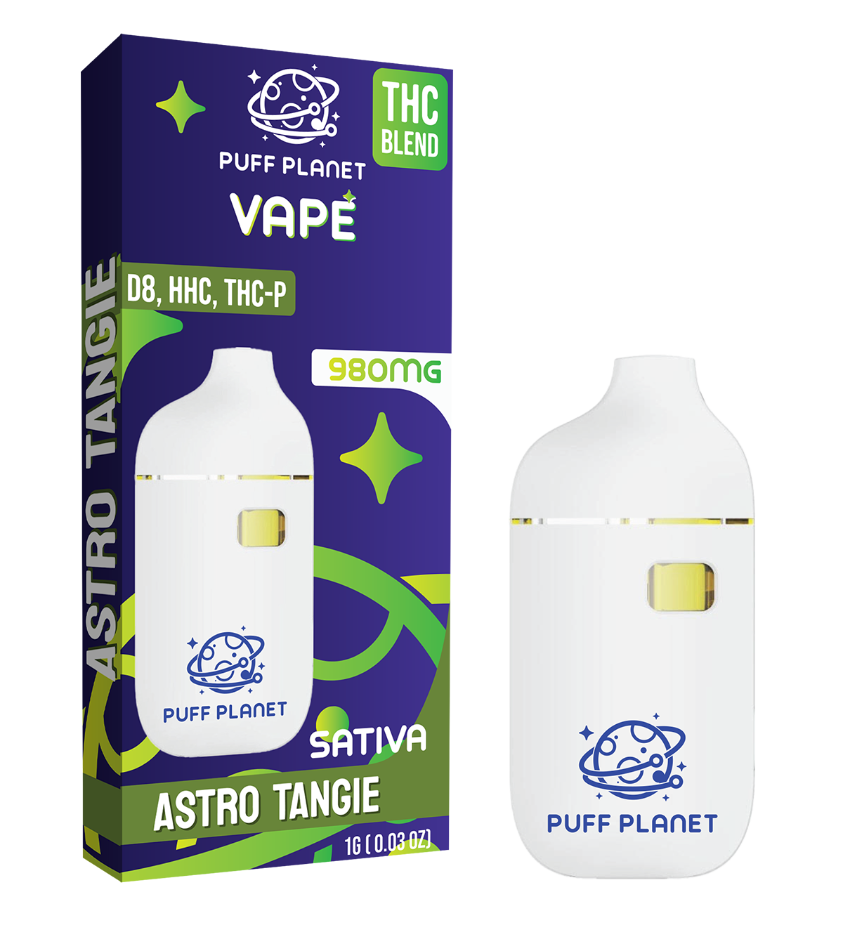 Puff Planet 1ML THC Blend Vape: Astro Tangie (Sativa)