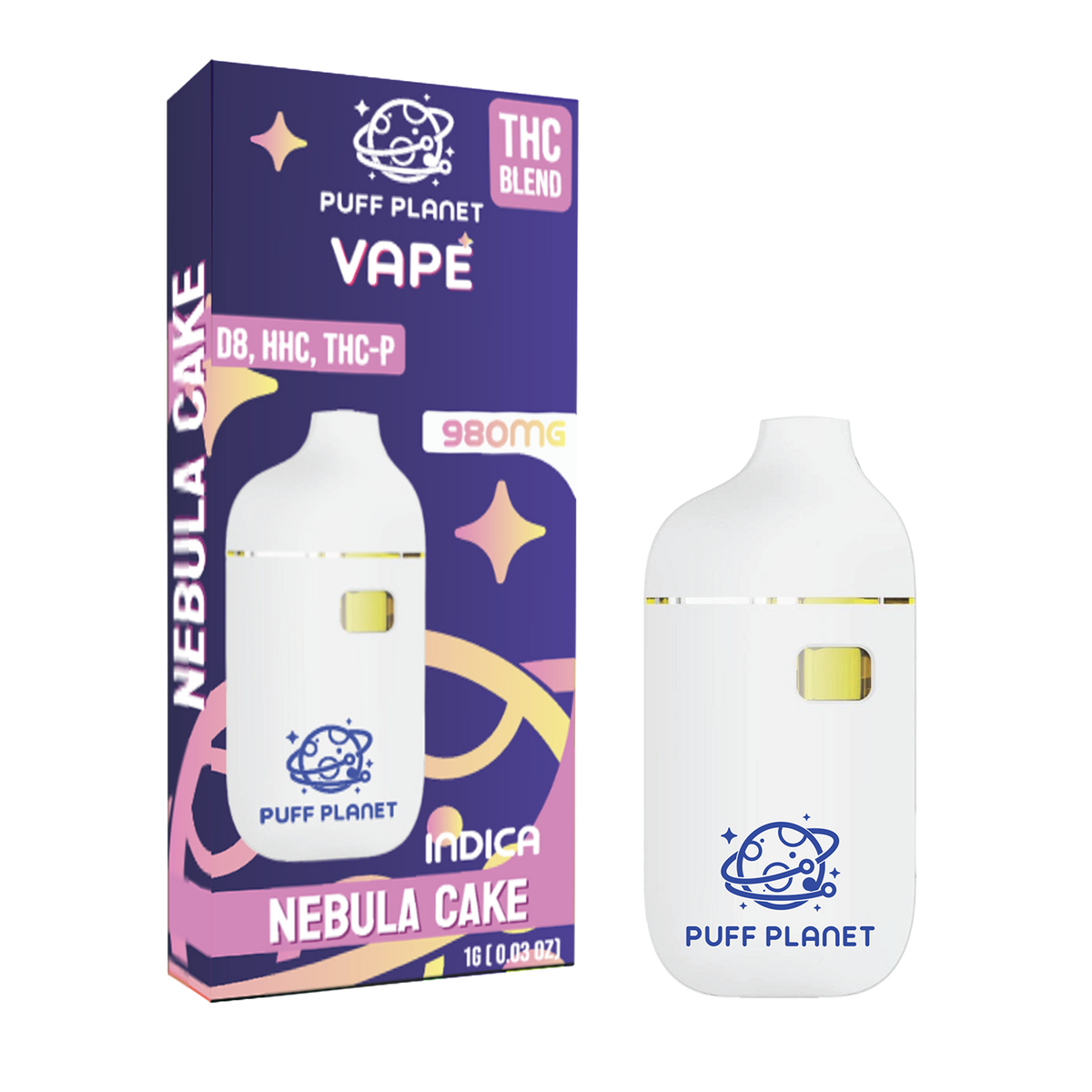 Puff Planet 1ML THC Blend Vape: Nebula Cake (Indica)