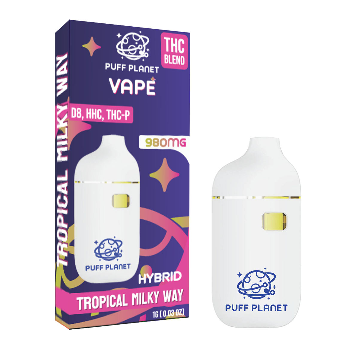 Puff Planet 1ML THC Blend Vape: Tropical Milky Way (Hybrid)