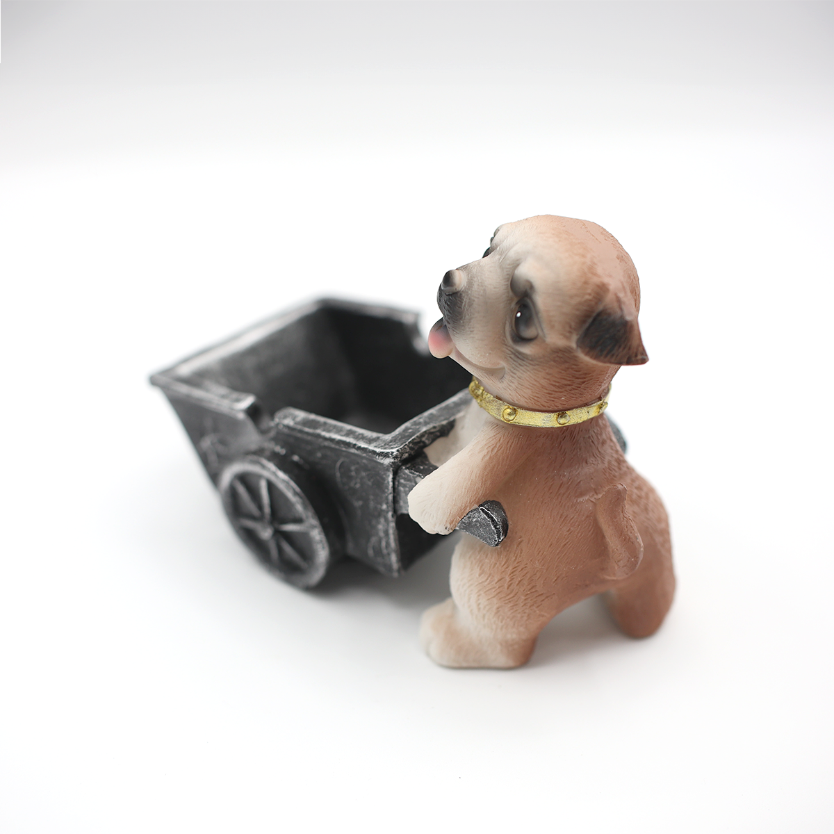 Pug with Gold Collar Ashtray angle 2 