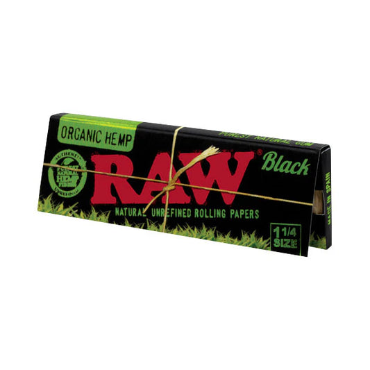 RAW Black Organic Hemp 1 1/4 Size Rolling Paper