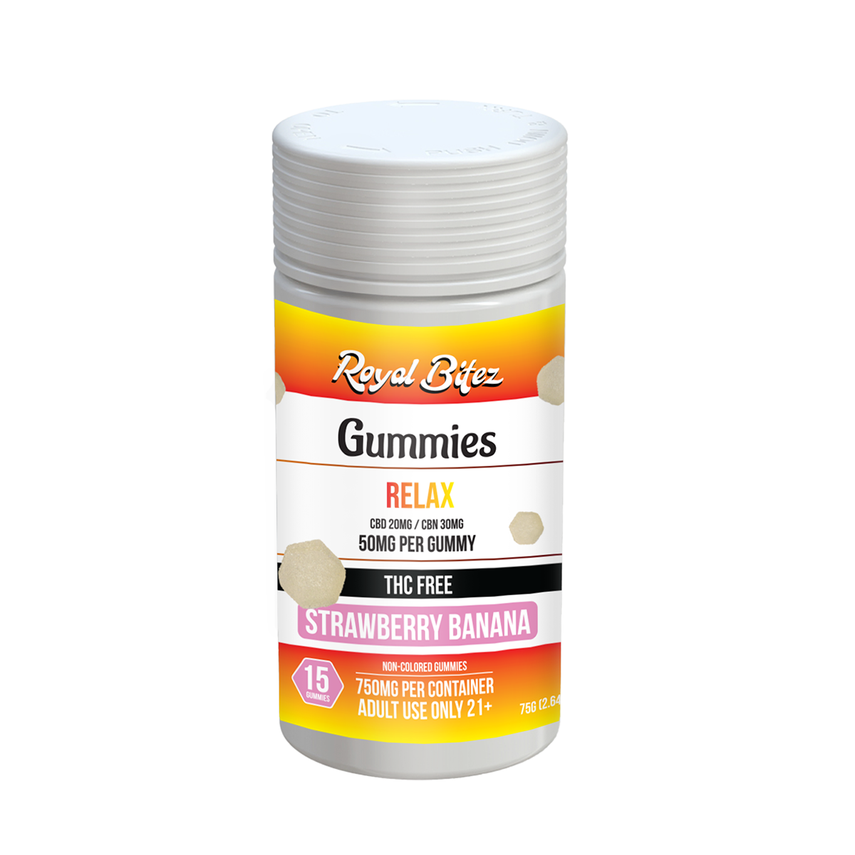 RA Royal Bitez Relax 15CT Gummy: Strawberry Banana