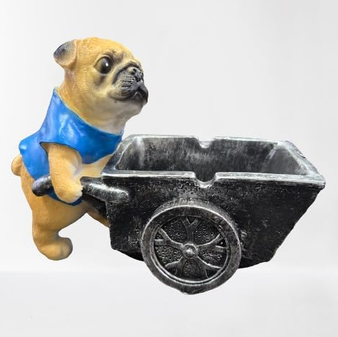 Pug with Trolley Ashtray angle 1 