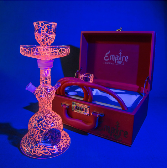Empire Glow in the Dark Hookah Set: Red Glowing