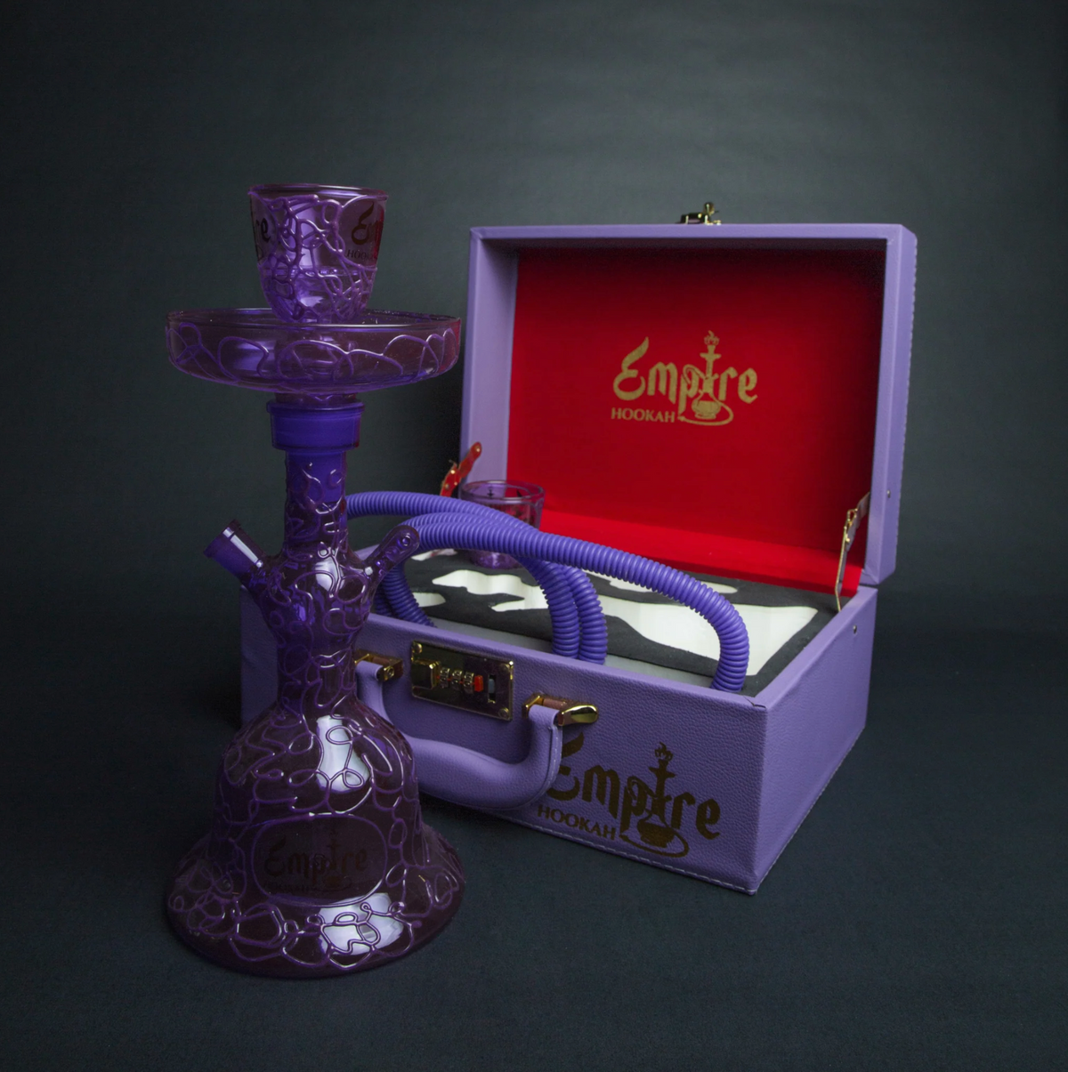 Empire Glow in the Dark Hookah Set: Purple