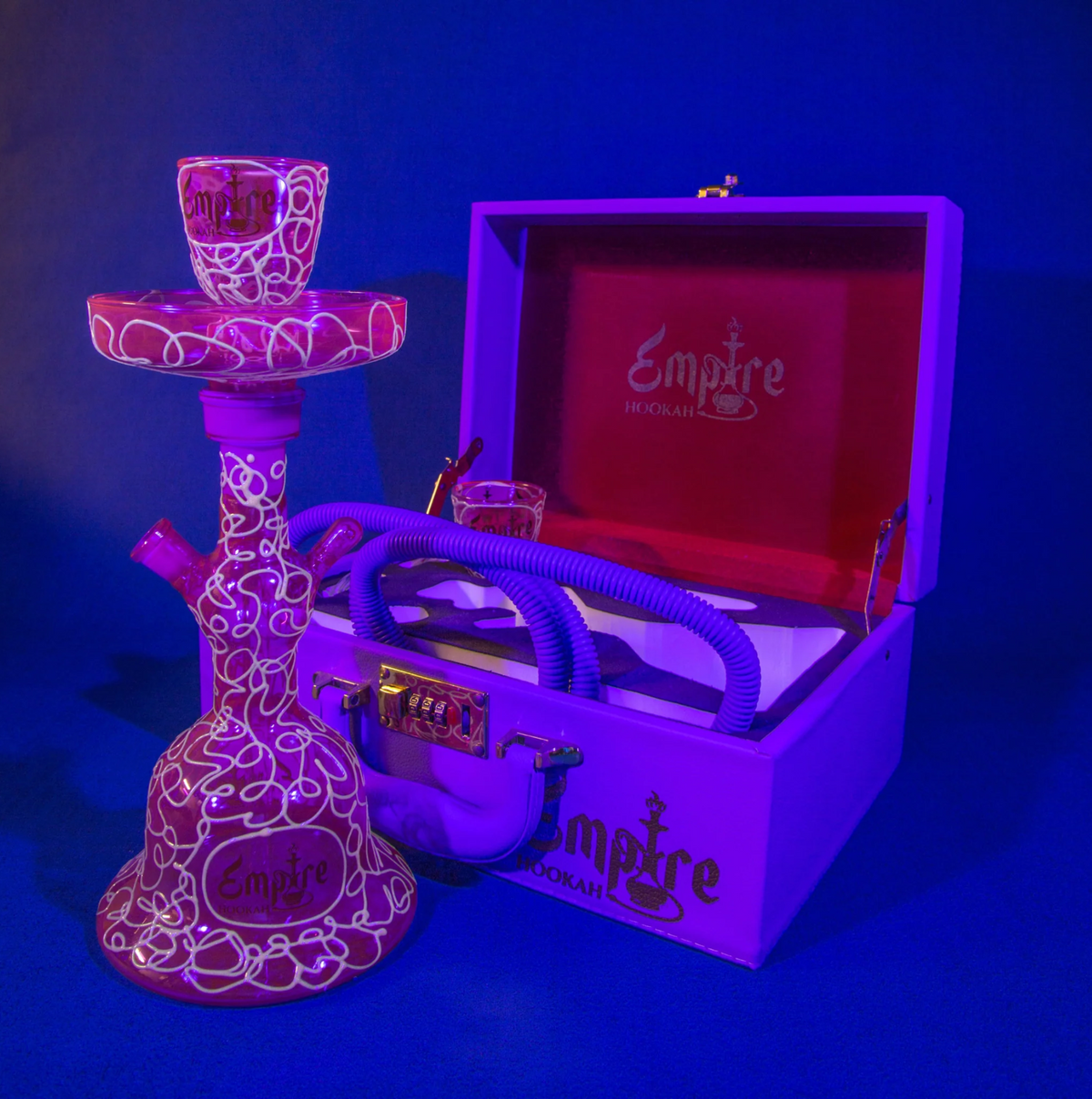 Empire Glow in the Dark Hookah Set: Purple Glowing