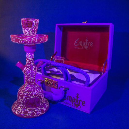 Empire Glow in the Dark Hookah Set: Purple Glowing