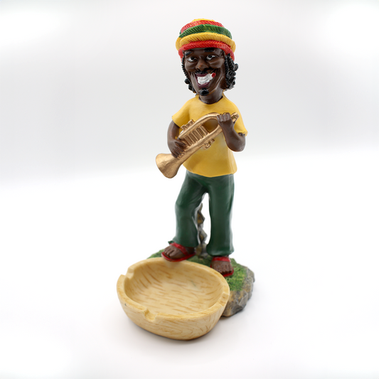 Smiling Man with Trumpet Ashtray angle 1
