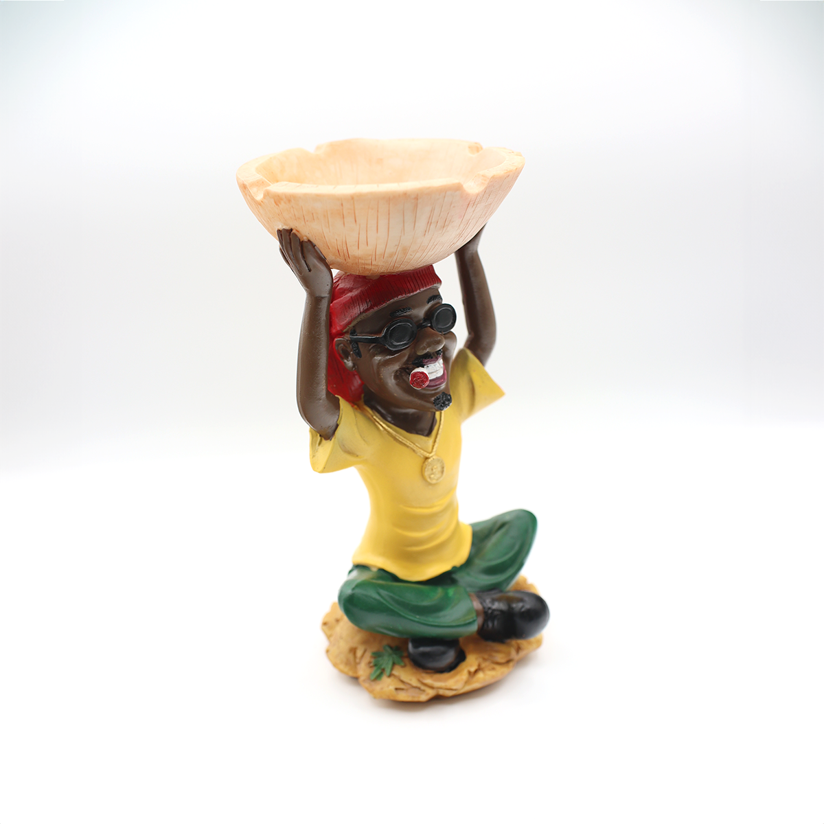 Smiling Statue Ashtray angle 2