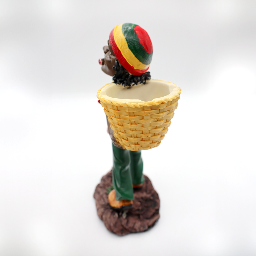 Smiling Man with Basket Ashtray angle 2