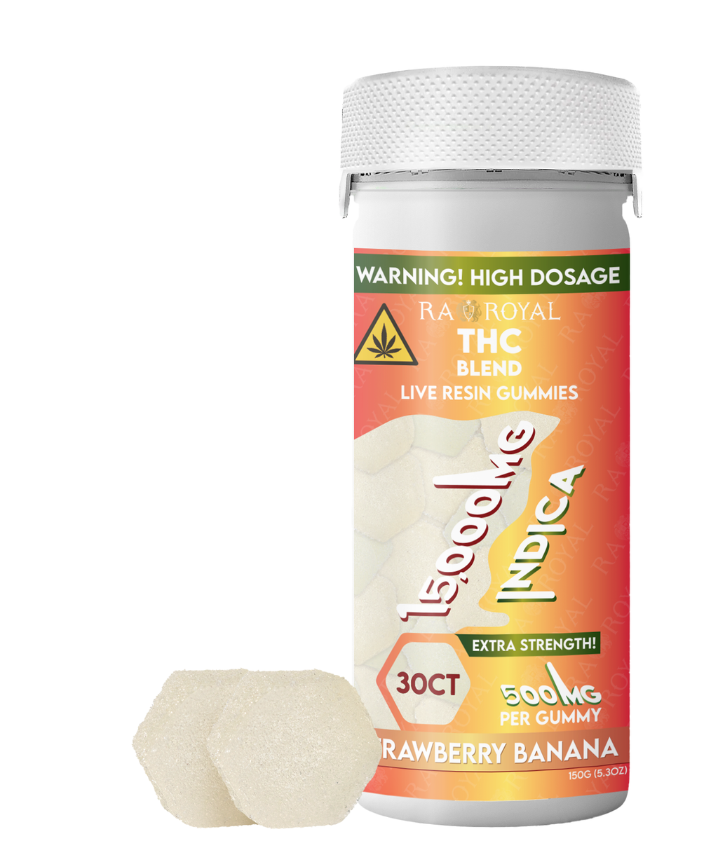 RA Royal THC Blend 15000MG Gummy: Strawberry Banana (Indica)