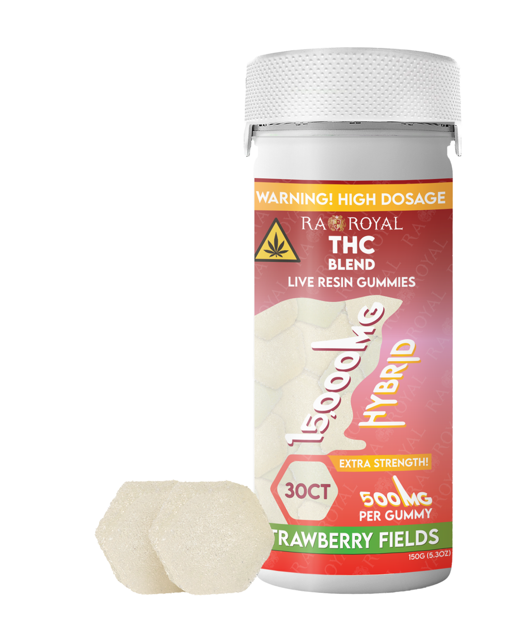 RA Royal THC Blend 15000MG Gummy: Strawberry Fields (Hybrid)