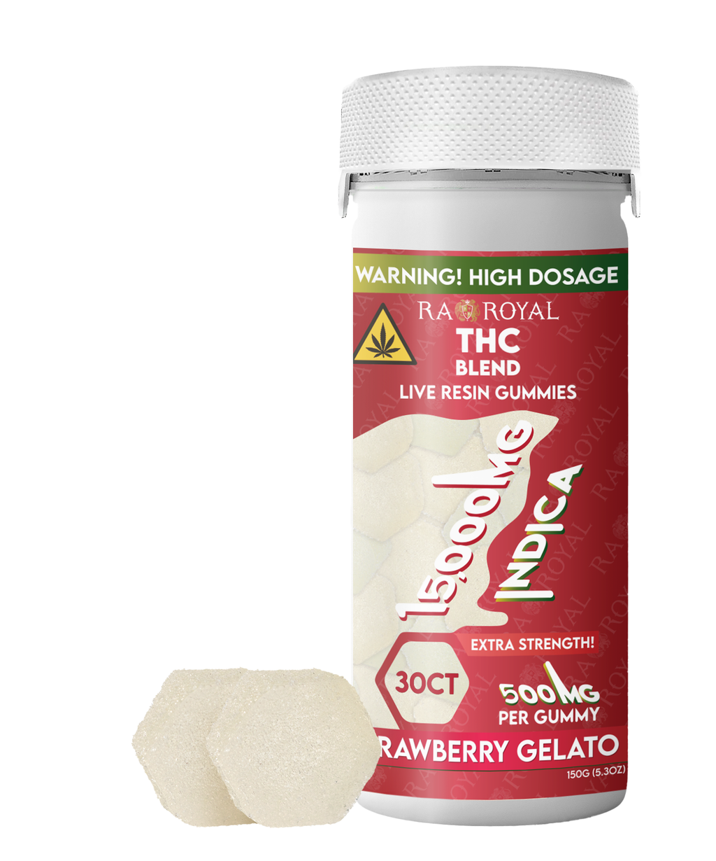 RA Royal THC Blend 15000MG Gummy: Strawberry Gelato (Indica)