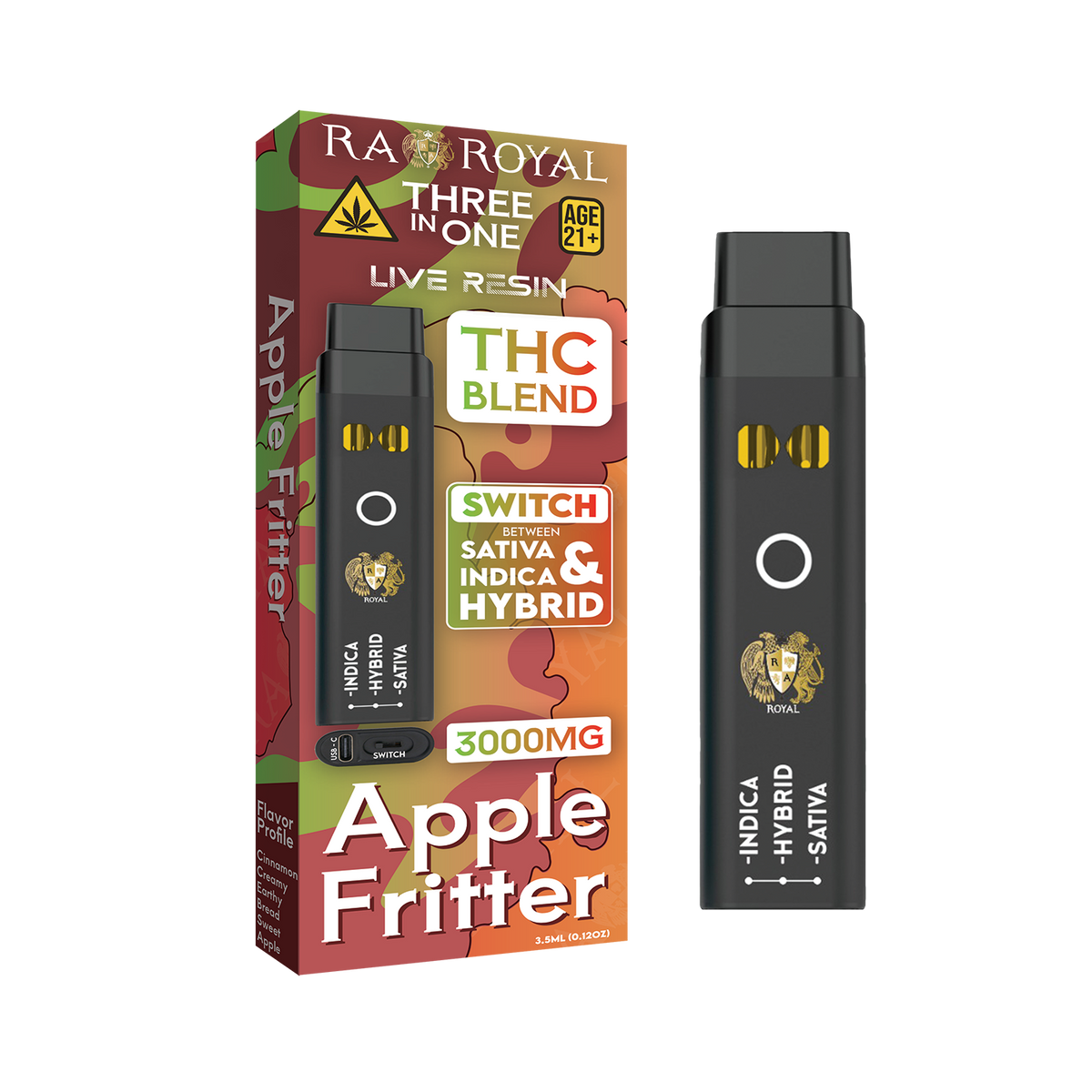 RA Royal THC Blend 3in1 Vape: Apple Fritter