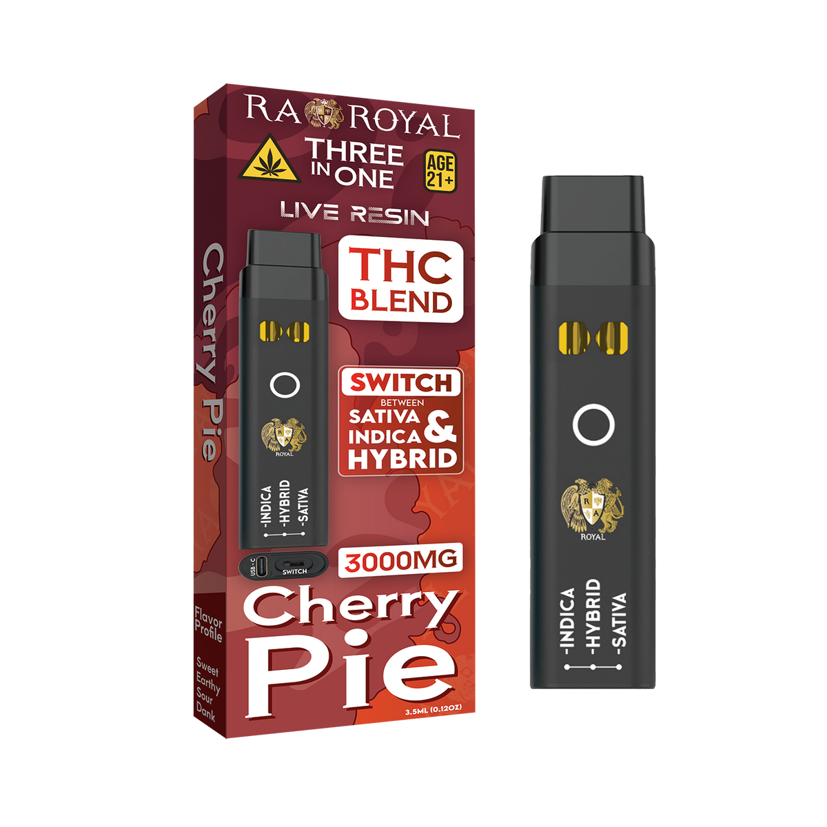 RA Royal THC Blend 3in1 Vape: Cherry Pie