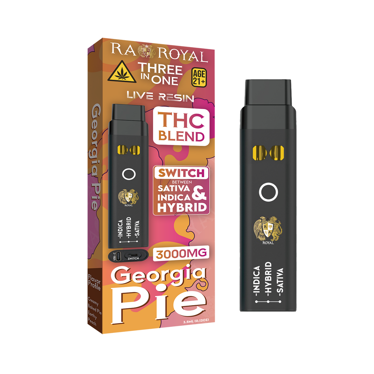 RA Royal THC Blend 3in1 Vape: Georgia Pie