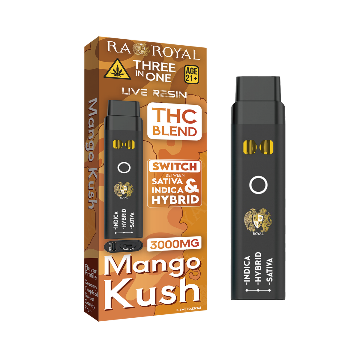 RA Royal THC Blend 3in1 Vape: Mango Kush