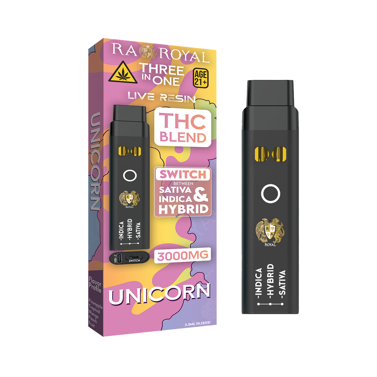 RA Royal THC Blend 3in1 Vape: Unicorn