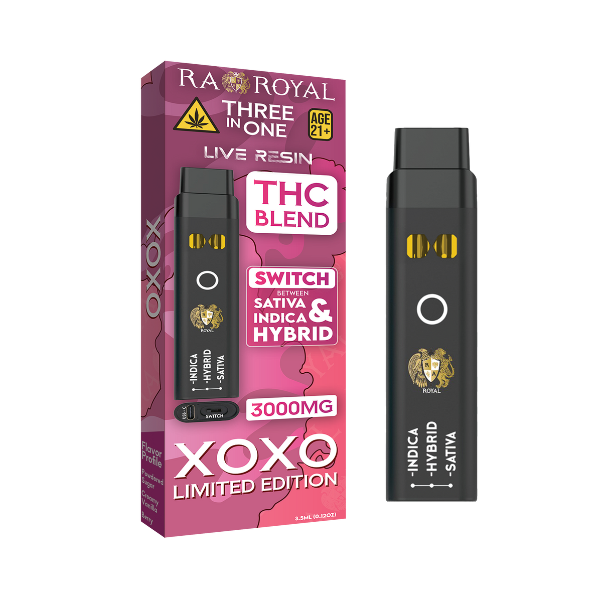 RA Royal THC Blend 3in1 Vape: XOXO