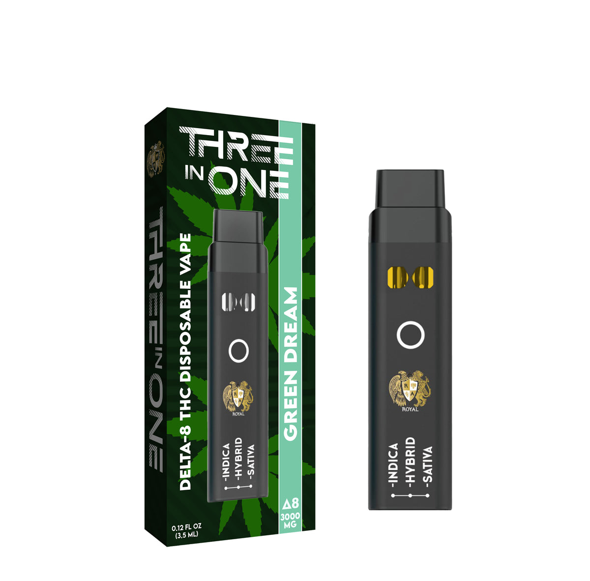 RA Royal Delta 8 Three In One Vape in Green Dream