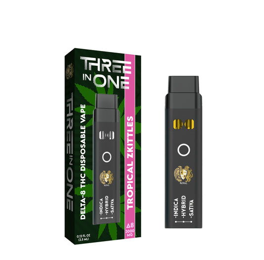 RA Royal Delta 8 Three In One Vape: Tropical Zkittles